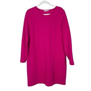 Boden Cornelia Ottoman Dress Pink Peony Women’s Sz 14R L/S Pockets Stretch